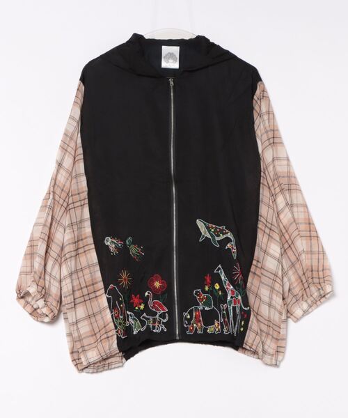 「ScoLar」 ジップアップパーカー M ベージュ レディース_画像3