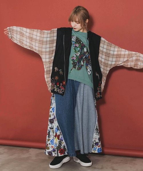 「ScoLar」 ジップアップパーカー M ベージュ レディース_画像9