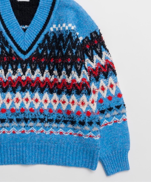 MAISON SPECIAL（メゾンスペシャル） ニット セーター Mokemoke Argyle