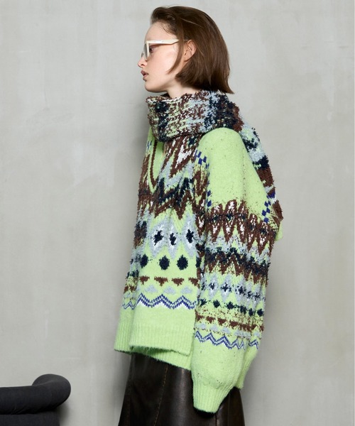 MAISON SPECIAL（メゾンスペシャル） ニット セーター Mokemoke Argyle