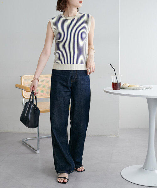 「DISCOAT」 ノースリーブニット FREE グリーン系その他 レディース_画像9