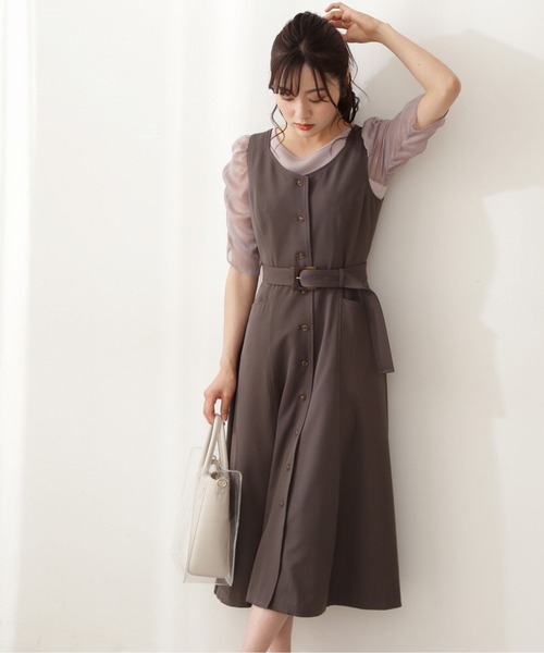 「PROPORTION BODY DRESSING」 ノースリーブワンピース SMALL ブルー レディース_画像3