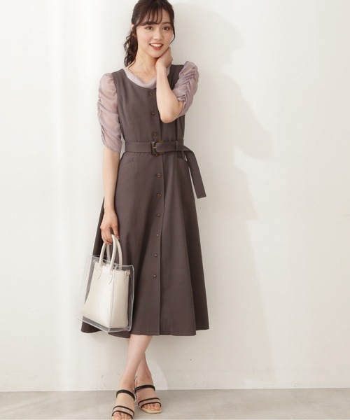 「PROPORTION BODY DRESSING」 ノースリーブワンピース SMALL ブルー レディース_画像4