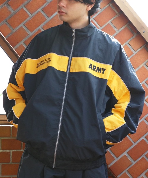  ナイロンジャケットイエロー ブラックbboy でかい Beautiful Harmony ナイロンジャケット ARMY リクルーターウインド