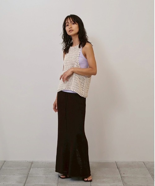 タンクトップ ノースリーブ Scallop Knit Tanktop レディースの画像