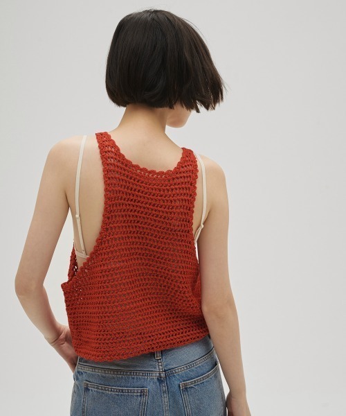 タンクトップ ノースリーブ Scallop Knit Tanktop レディースの画像