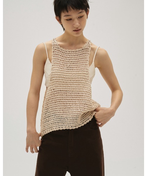 タンクトップ ノースリーブ Scallop Knit Tanktop レディースの画像
