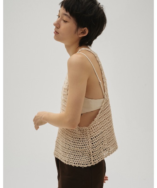 タンクトップ ノースリーブ Scallop Knit Tanktop レディースの画像