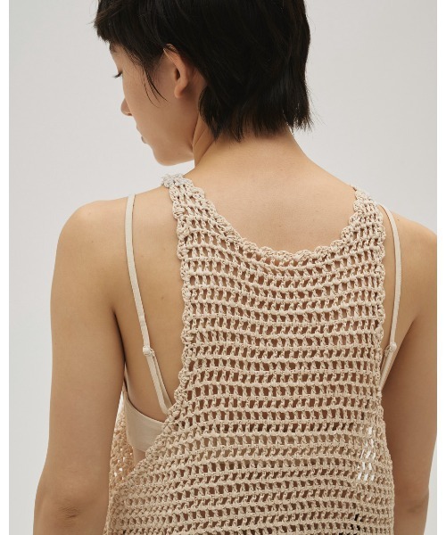 タンクトップ ノースリーブ Scallop Knit Tanktop レディースの画像