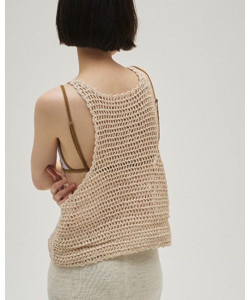 タンクトップ ノースリーブ Scallop Knit Tanktop レディースの画像