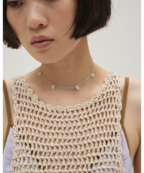 タンクトップ ノースリーブ Scallop Knit Tanktop レディースの画像