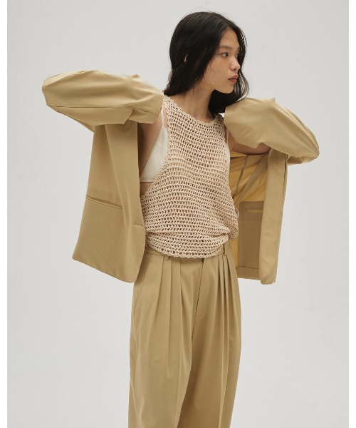 タンクトップ ノースリーブ Scallop Knit Tanktop レディースの画像