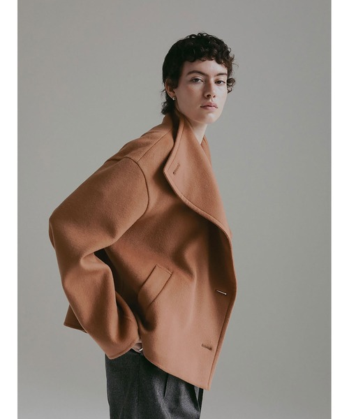 HER. コート アウター ウールカシミヤリバージャケット レディース