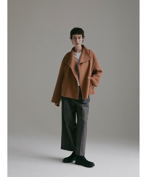 HER. コート アウター ウールカシミヤリバージャケット レディース