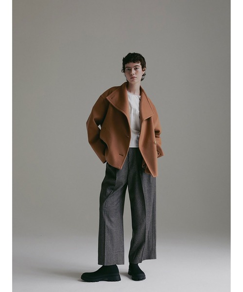 HER. コート アウター ウールカシミヤリバージャケット レディース