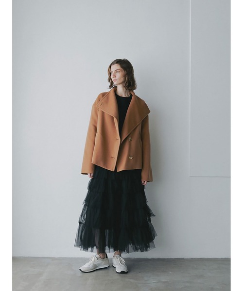 HER. コート アウター ウールカシミヤリバージャケット レディース