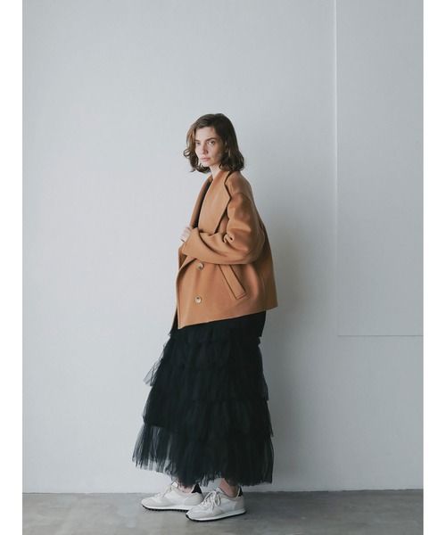 HER. コート アウター ウールカシミヤリバージャケット レディース