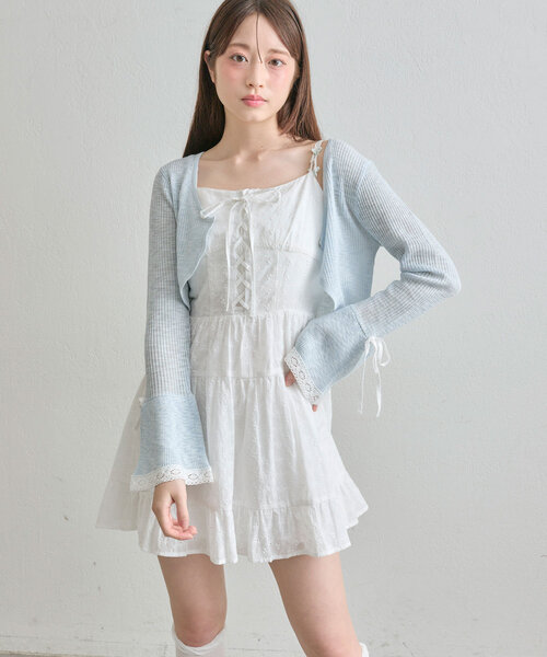 「OLIVE des OLIVE」 キャミソールワンピース FREE オフホワイト レディース_画像3