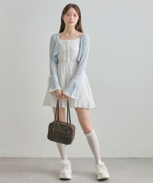 「OLIVE des OLIVE」 キャミソールワンピース FREE オフホワイト レディース_画像4