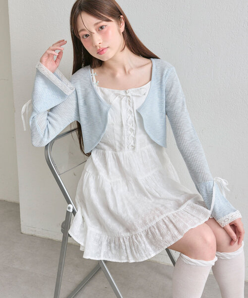 「OLIVE des OLIVE」 キャミソールワンピース FREE オフホワイト レディース_画像6