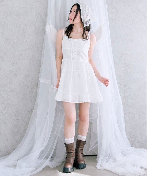 「OLIVE des OLIVE」 キャミソールワンピース FREE オフホワイト レディース_画像9