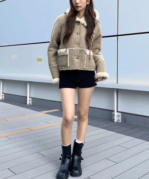 Vin ムートンコート　スカート カットソー３点セット 3.3 FIELD TRIP ムートンコート ボアコート 3.3 Field Trip／ムートン