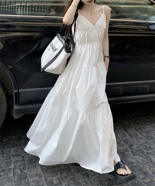 「Dream garden」 キャミソールワンピース FREE ホワイト レディース_画像4