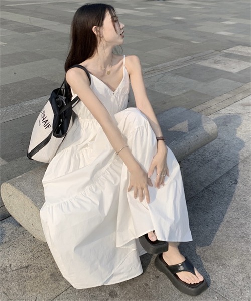 「Dream garden」 キャミソールワンピース FREE ホワイト レディース_画像7