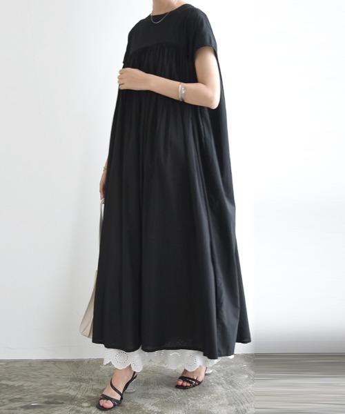 「and it_」 半袖ワンピース M ブラック レディース_画像8