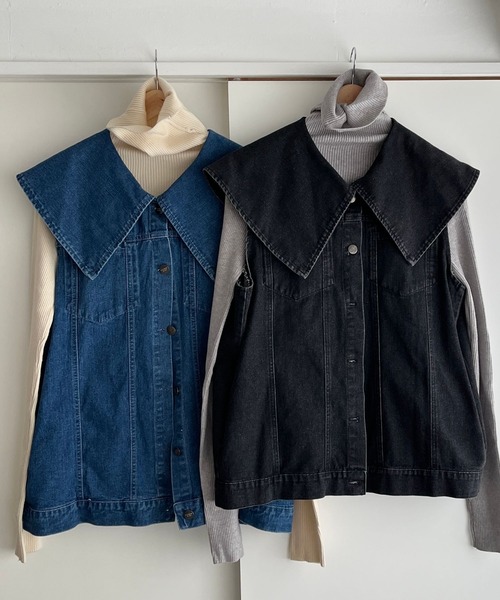 S*.様 DEVOA新品未使用ブラック スリーブレスベスト KOBE LETTUCE（神戸レタス） コート ダンボールペプラムVネックベスト