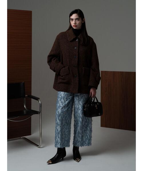 ちゃち スタイルストアの高島ちぢみ リラックスウェア ギャザーワイドパンツ