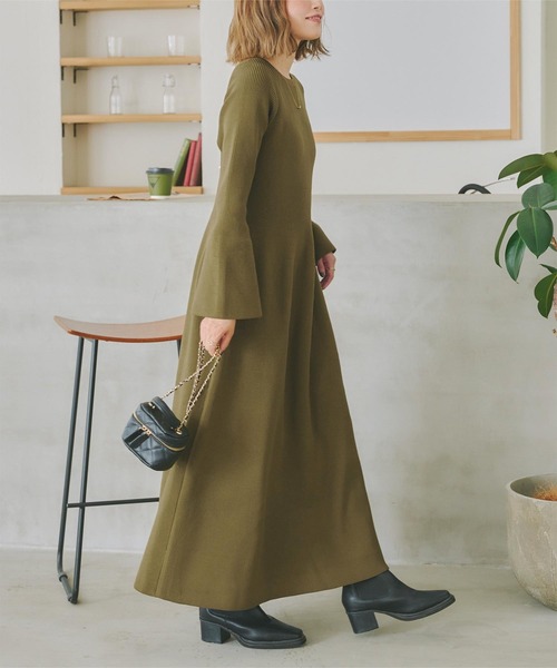 「titivate」 ニットワンピース M ライトベージュ レディース_画像4