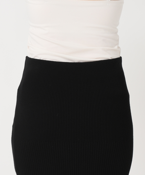 ぷうもこ様用　NOBLE リブニットタイトスカート　ブラック　タグ付き NOBLE（ノーブル） スカート 「追加2」リブニットタイトスカート