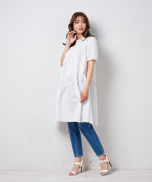 「QUEENS COURT」 半袖ワンピース 2 イエロー レディース_画像8