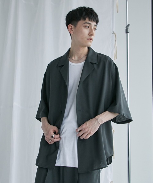 「PUBLIC TOKYO」 半袖シャツ 1 ブラウン メンズ_画像7