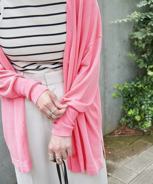 「B.C STOCK」 ニットカーディガン FREE ピンク レディース_画像8