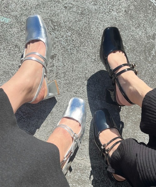 「R&E」 フラットパンプス 22.5cm アイボリー レディース_画像7