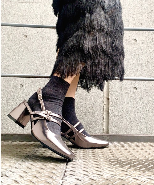 「R&E」 フラットパンプス 22.5cm アイボリー レディース_画像9