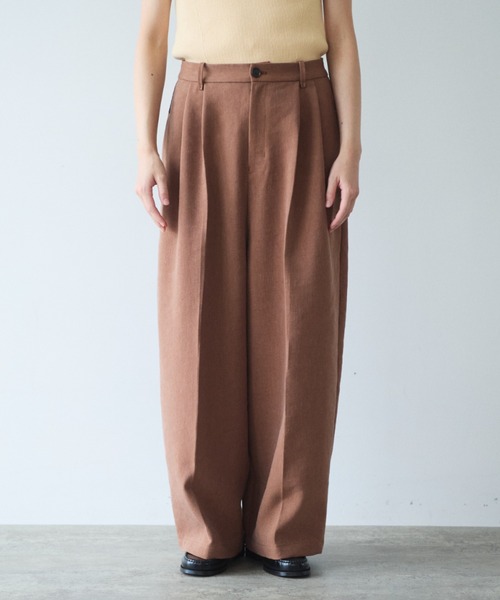 yuni パンツ Linen/Polyester wide パンツ レディース : ZOZOTOWN