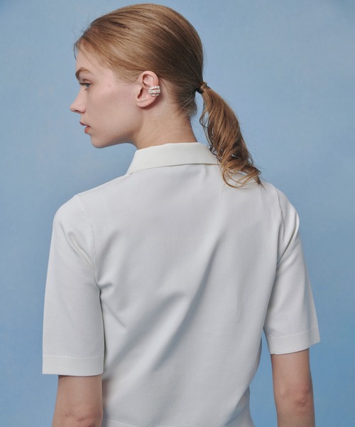ポロシャツ ポロ 「LOULOU WILLOUGHBY」フラワービジューポロ レディースの画像