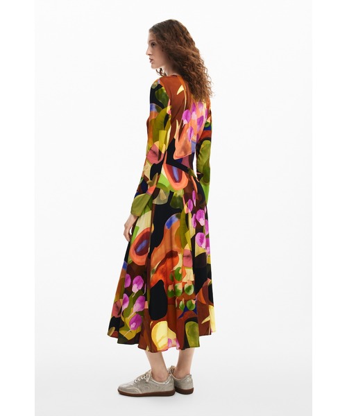 「Desigual」 長袖ワンピース X-LARGE ブラウン レディース_画像2