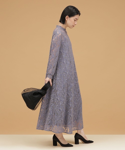 「kaene」 7分袖ワンピース FREE ネイビー レディース_画像4