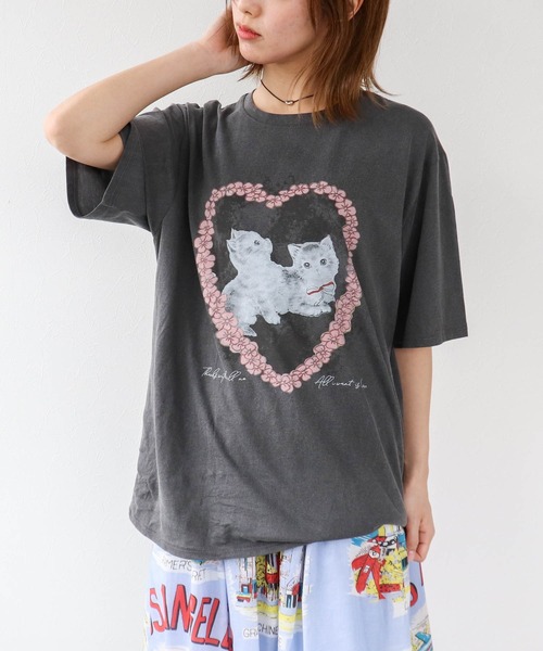 Three Four Time（スリーフォータイム） tシャツ CAT柄Tシャツ