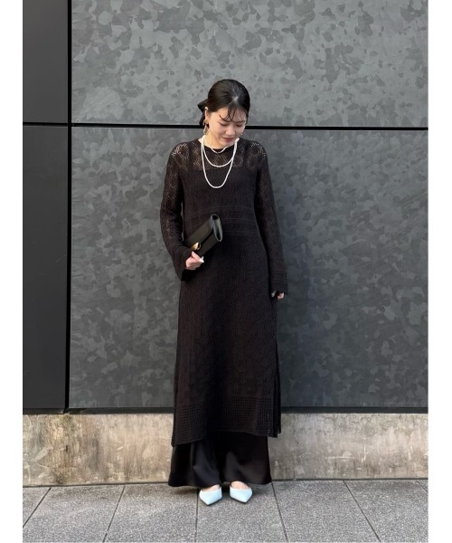 ワイドパンツ パンツ サテンイージーパンツ レディースの画像