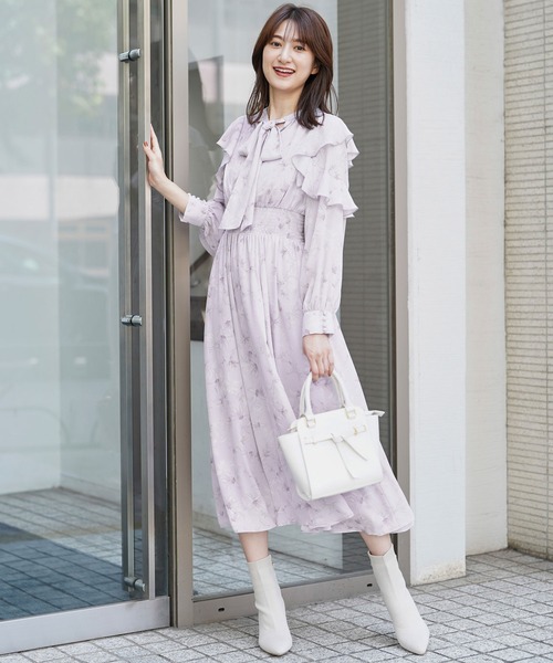 「NOELA」 長袖ワンピース M ブラウン レディース_画像4
