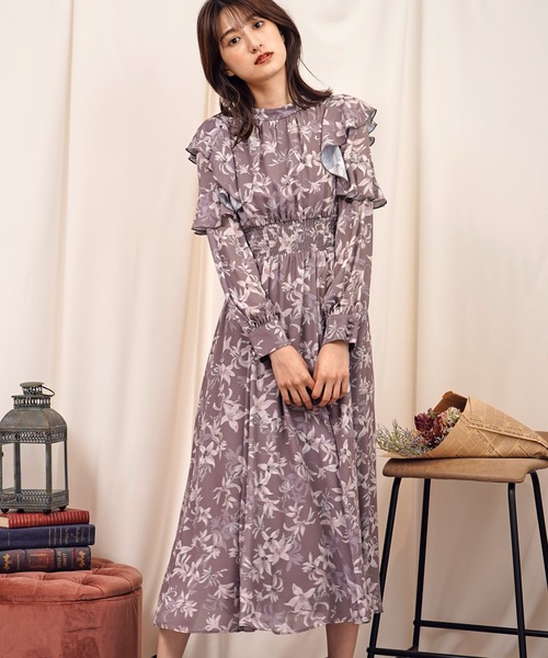 「NOELA」 長袖ワンピース M ブラウン レディース_画像8