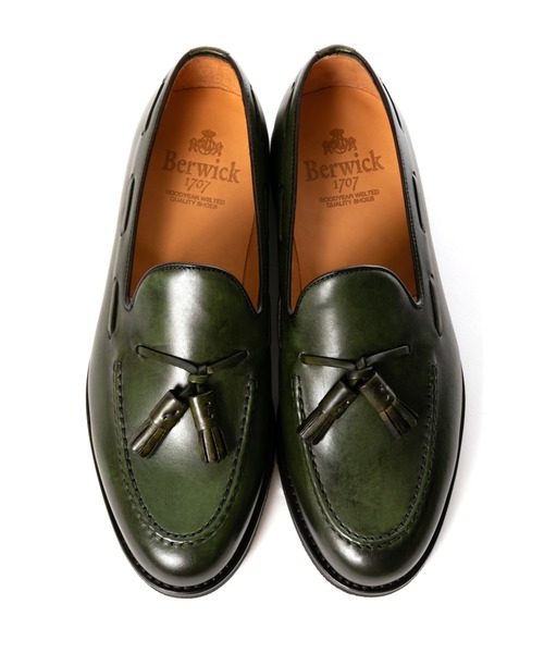 「Berwick1707」 ローファー 6.5 グリーン メンズの画像
