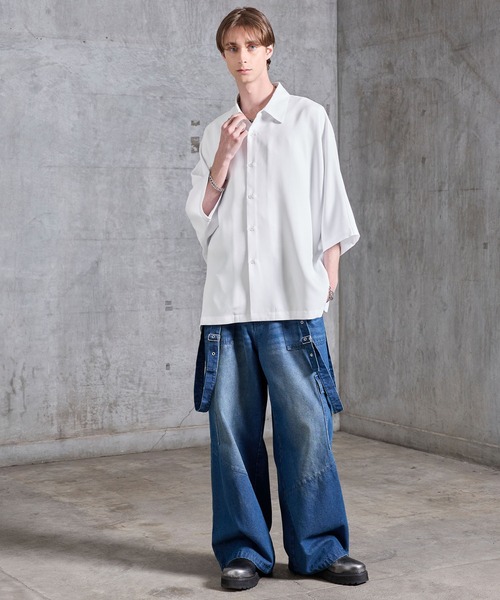 SERACE シャツ 半袖 「SERACE」Drape stretch loose short sleeve