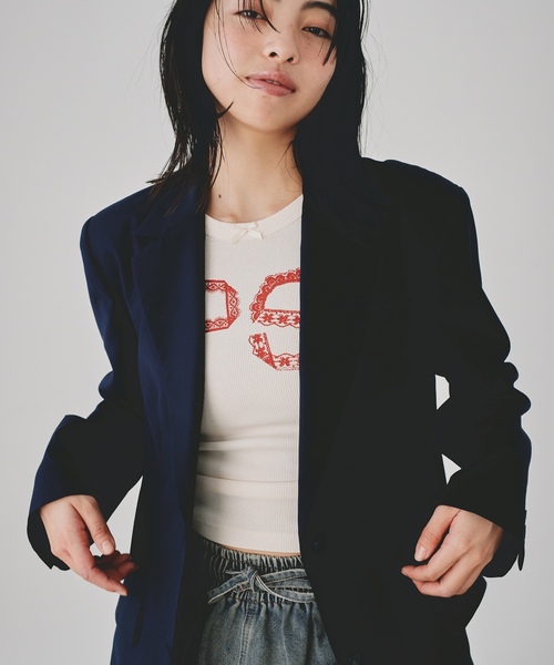 「U by SPICK&SPAN」 テーラードジャケット 36 ネイビー レディース_画像6