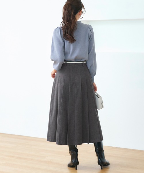 「RUIRUE BOUTIQUE」 プリーツスカート L チャコールグレー レディース_画像4